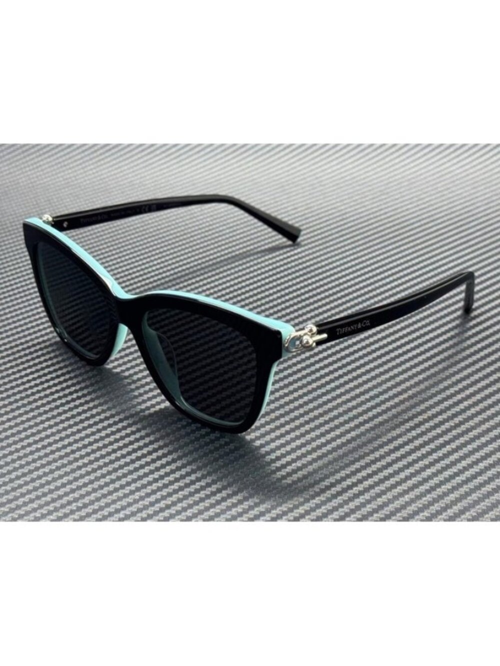 New Tiffany & Co. Women Black On Tiffany Blue Sunglasses 54-17-140